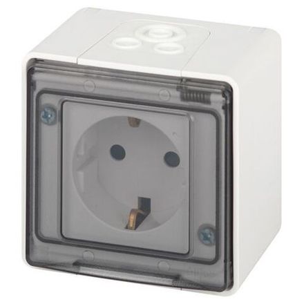 Розетка Эксперт 11-2502-01 2P+E IP55 шторки 16А-250В ОУ бел. Эра Б0063280