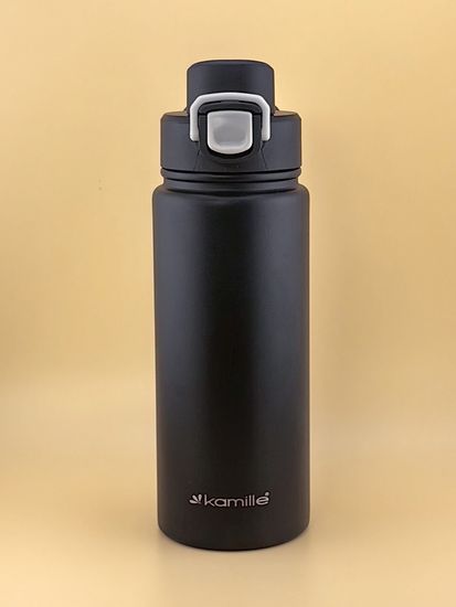 Термос-Бутылка спортивная 600 мл. Kamille KM 2176 из нержавеющей стали с замком и петлёй