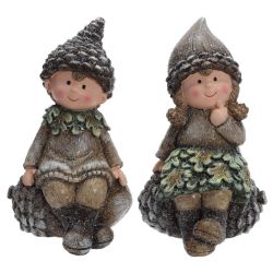 GAEM Фигурка декоративная "Мальчик/ Девочка, L10,5 W10 H18 см, 2в.