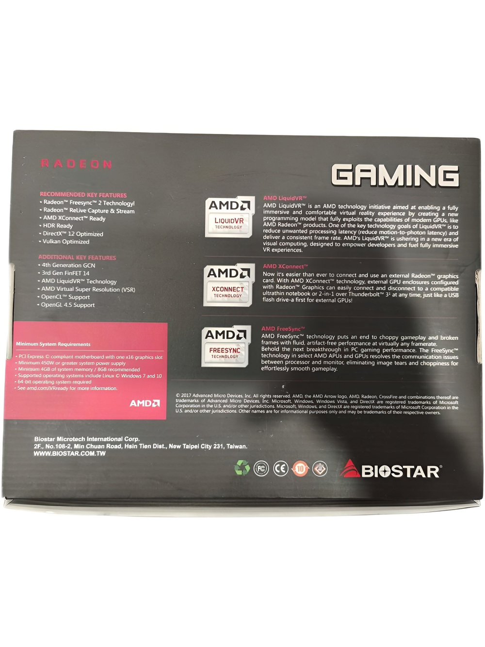 Видеокарта Biostar AMD Radeon RX 580 VA5805RV82 8ГБ