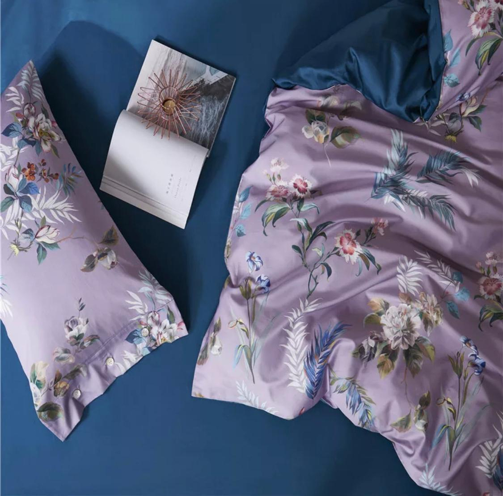 Комплект постельного белья ZEPHYR HOME ЕВРО пг. Мако-Сатин,Египетский хлопок Сиреневый