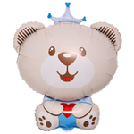 Шар Фольгированный Мишка принц с сердечком (Ассорти)