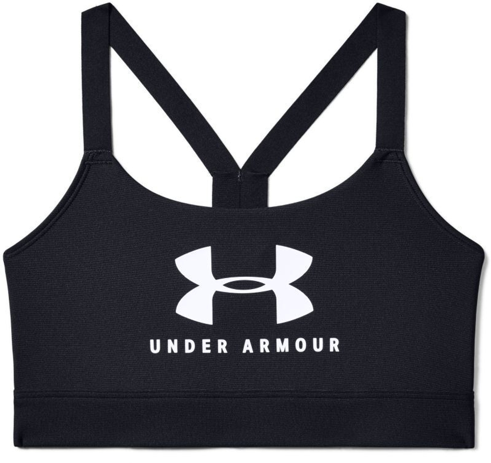 ТОП теннисный Under Armour Mid Sportstyle Graphic Sports Bra - черный
