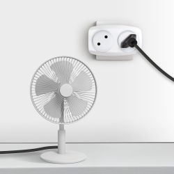 Разветвитель электрический ЭРА SP-2-W на 2 розетки без заземления 16А белый