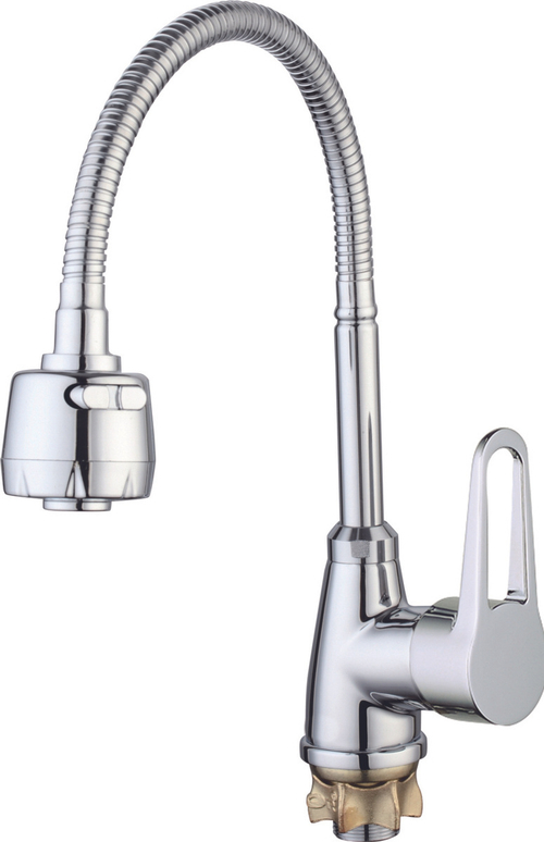 Смеситель ZEGOR для кухни, керамический картридж, гибкий излив SOP4-E045