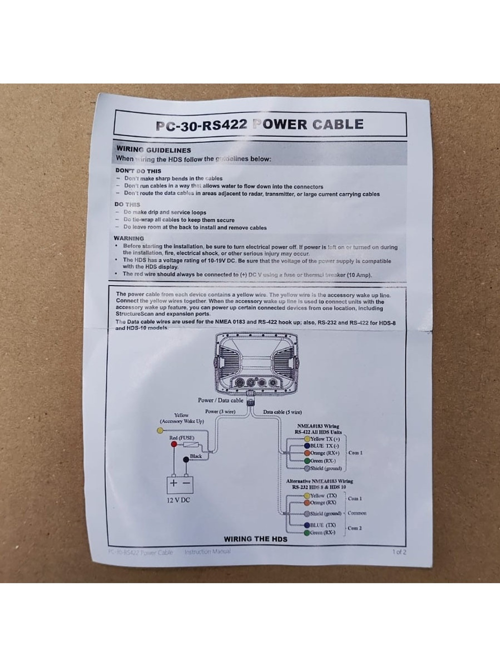 Кабель питания и передачи данных PC-30 RS422 для Lowrance HDS, Elite Ti / Ti2. Replacement 000-0127-49