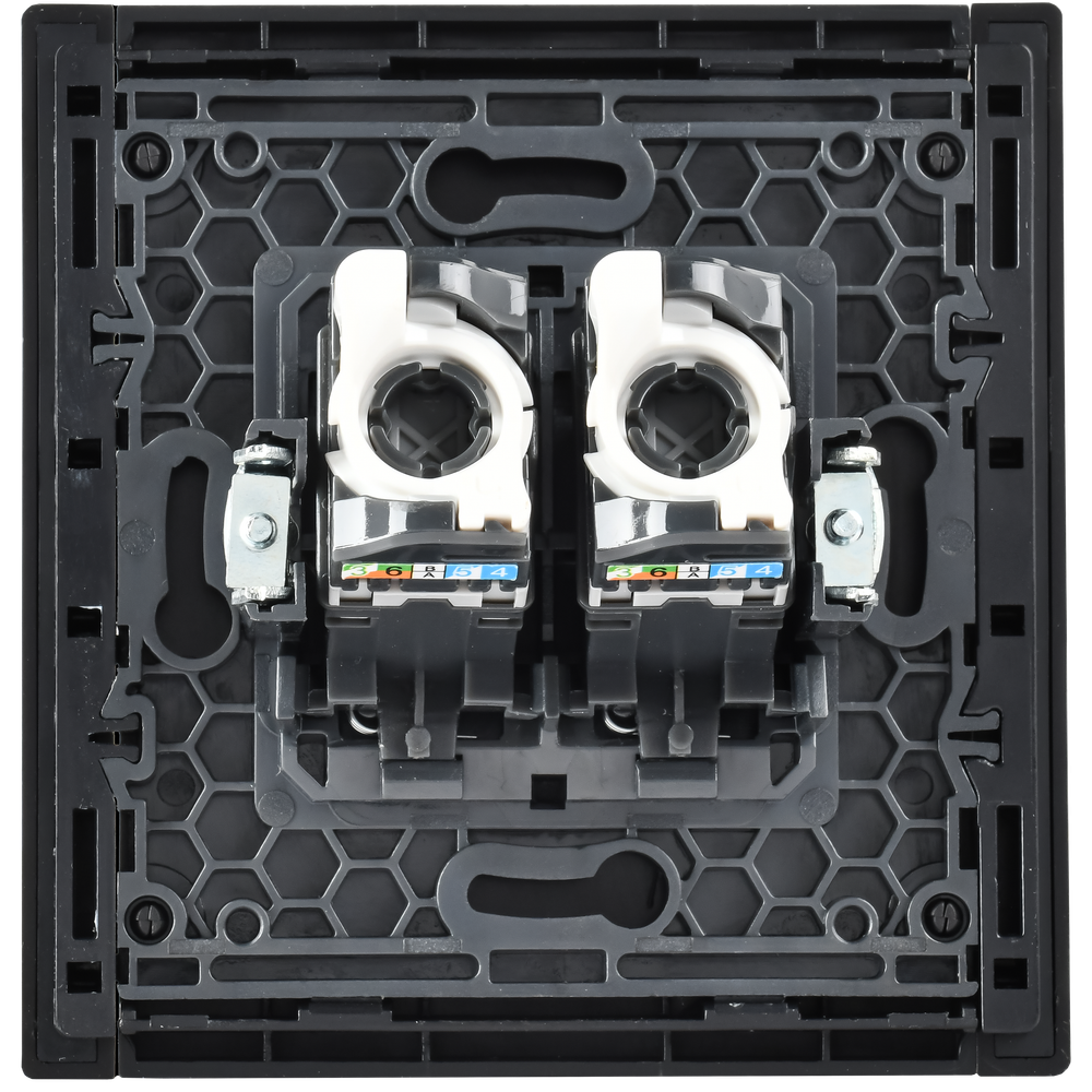 FORTE&PIANO Розетка компьютерная двойная RJ45 кат.5E FP633M металл шампань IEK