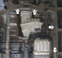 Усиленная защита Motodor разд. коробки. 3 мм, сталь. для Chevrolet TrailBlazer 2012-2015 арт.13011