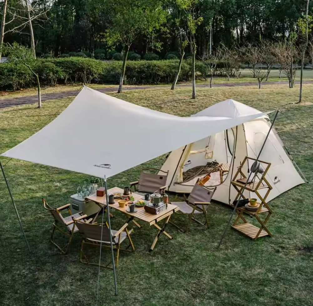 Палатка Naturehike Ango 3-местная, быстросборная, бежевая, со стойками, артикул CNK2300ZP014-3VV