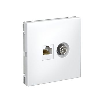 Розетка компьютерная + телевизионная 2-м СП ArtGallery RJ45 кат.5E + TV механизм бел. SE GAL000189