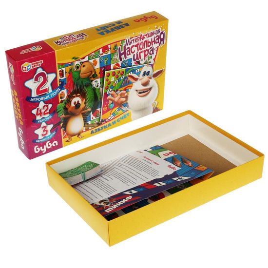 Азбука и счёт.  Буба. ИнтерАктивная настольная игра. 350х230х55 мм. Умные игры