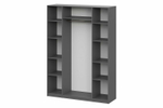 Шкаф для одежды распашной с полками Графит Серый 160х51х221 см