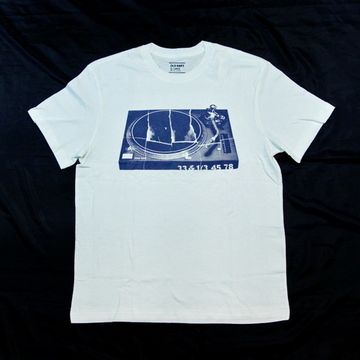 Футболка Проигрыватель 33 1/3,45,78 ( белая футболка )