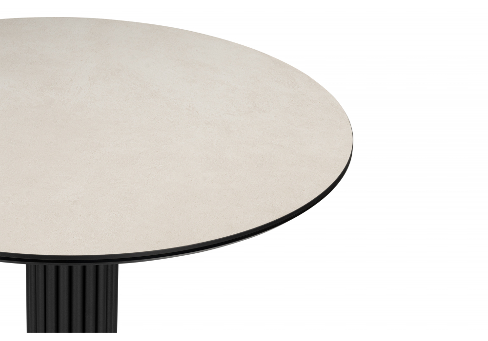 Керамический стол Woodville Кэмерон 110 krater perla repose, черный, ножки черные