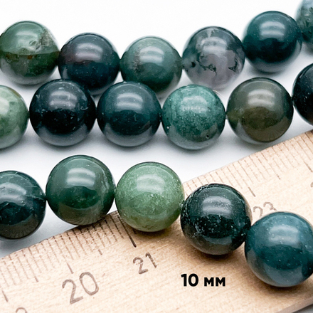 "Индийский агат" бусины (халцедон), диаметр 10,1-10,3 мм, цена за 18-19 шт (1/2 нити)