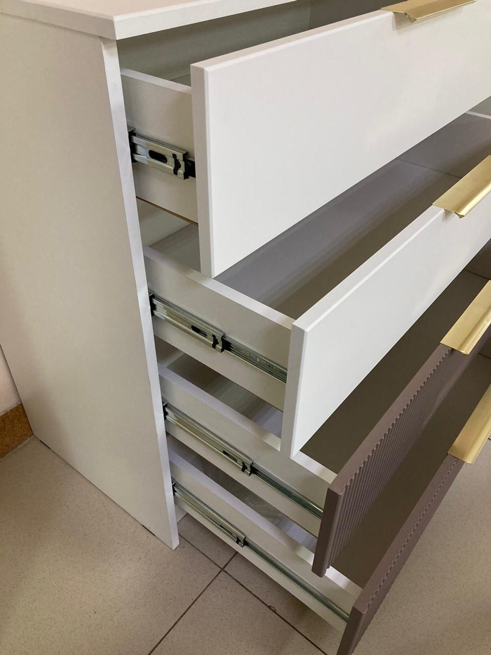 Комод КМД 800.1 Лавис Белый софт/грей софт