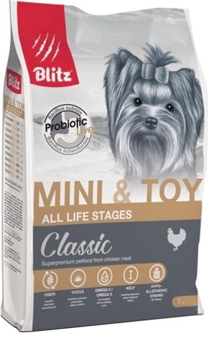 Корм для собак мелких и миниатюрных пород, Blitz Adult Mini & Toy Breeds