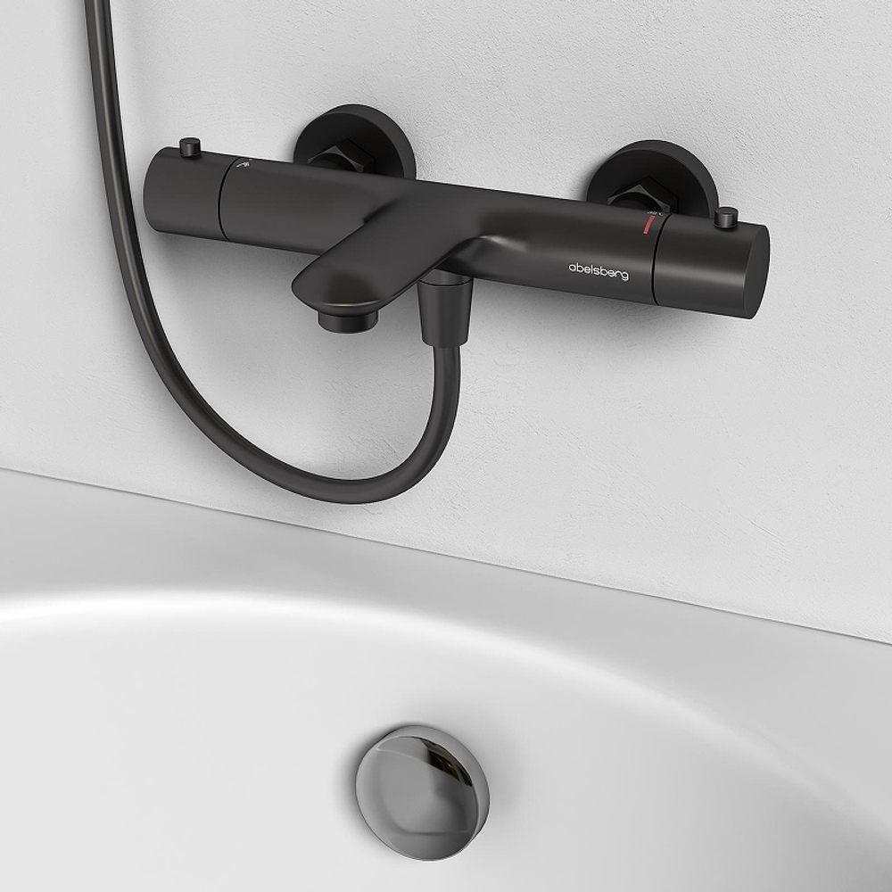 Смеситель для ванны Abelsberg Perfecta INF61101GM с термостатом цвет Космическая сталь