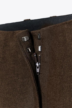 ZARА ДЛИННЫЕ ШОРТЫ ИЗ СМЕСОВОГО ЛЬНА — ZW COLLECTION, ШОКОЛАДНЫЙ