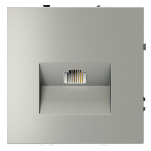 Розетка компьютерная встраиваемая VOLTUM S70 RJ45 кат.6, (сталь)