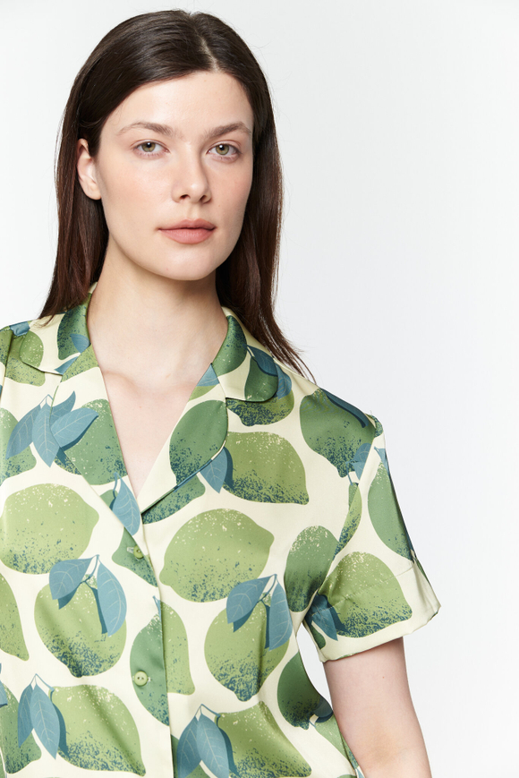 Шелковая блуза лайм