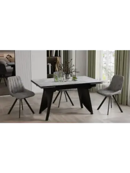 Стол кухонный Керамика серый мрамор 140(200)х85х78 см