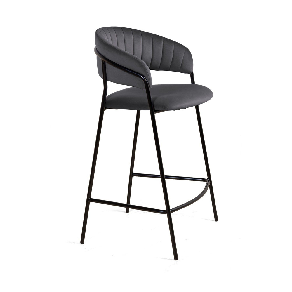 Стул полубарный Kelly, бархат серый 27