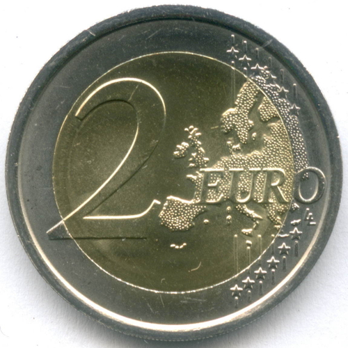 2 евро 2015 год. Словения. 30 лет флагу Евросоюза. Биметалл UNC