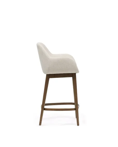 Полубарный стул Konna 65 см бежевый с ножками из темного ясеня