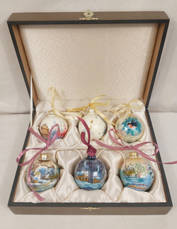 Набор елочных шаров  с ручной росписью Палех  "Новогодний"