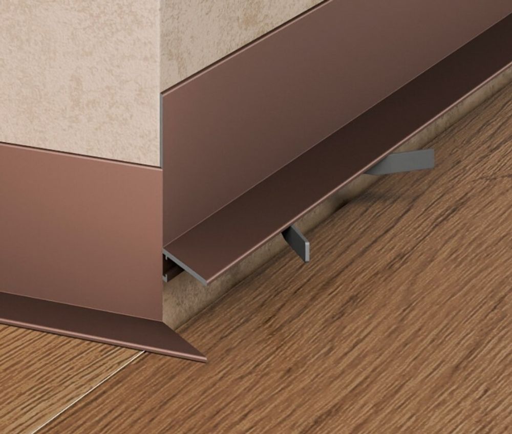 Щелевой плинтус Pro Design Mini L 601 коньяк, 2700x15,5x35 мм