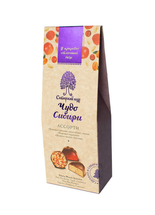 Ассорти "Чудо Сибири" / грильяж, марципан, ягодень / 90 г / ТМ Сибирский кедр
