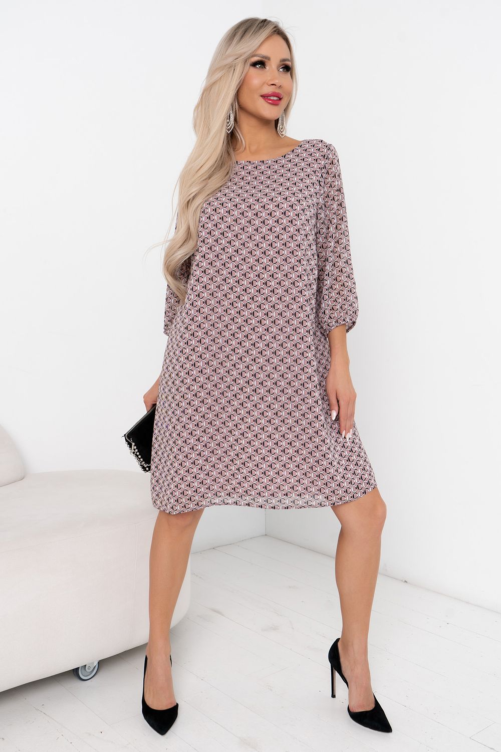 Платье Кэйти (пудровый)-46р-р Р11-1176/2 Nikol