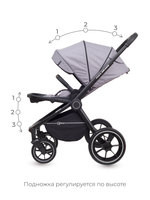 Коляска детская Rant "FLEX GRAND" PU (2в1) RA065 Mercury Grey