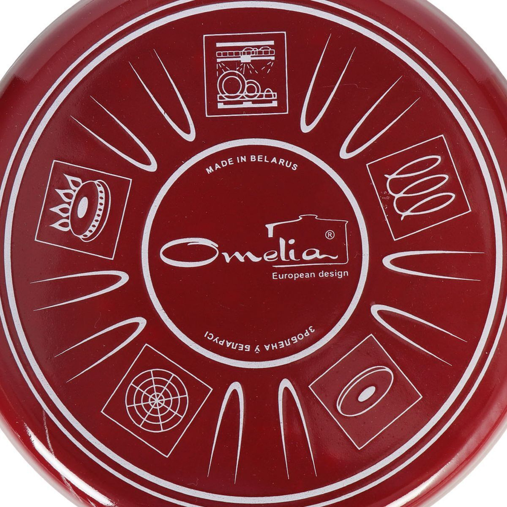 Кастрюля сталь, эмал, 4 л, с крыш, Сантэкс, Шейк бордово-белый, 1-2440111, индукц