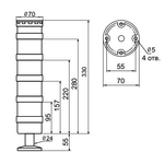 Светосигнальная колонна INNOCONT TL70B-220-YGYR-55