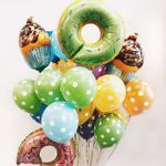 Шар (29''/74 см) Фигура, Пончик, Зеленый 1 шт.