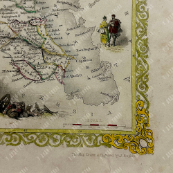 Рапкин Дж. Карта западной части России в Европе. Акварель, гравюра на стали. 1851