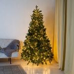 елка БАРОККО с встроенной гирляндой, хвоя литая+пвх