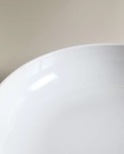 ZARA HOME ГЛУБОКАЯ ТАРЕЛКА С КАЙМОЙ, БЕЛЫЙ