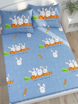 Простынь на резинке Сказка "Морковный рейс" 120х200 см, перкаль