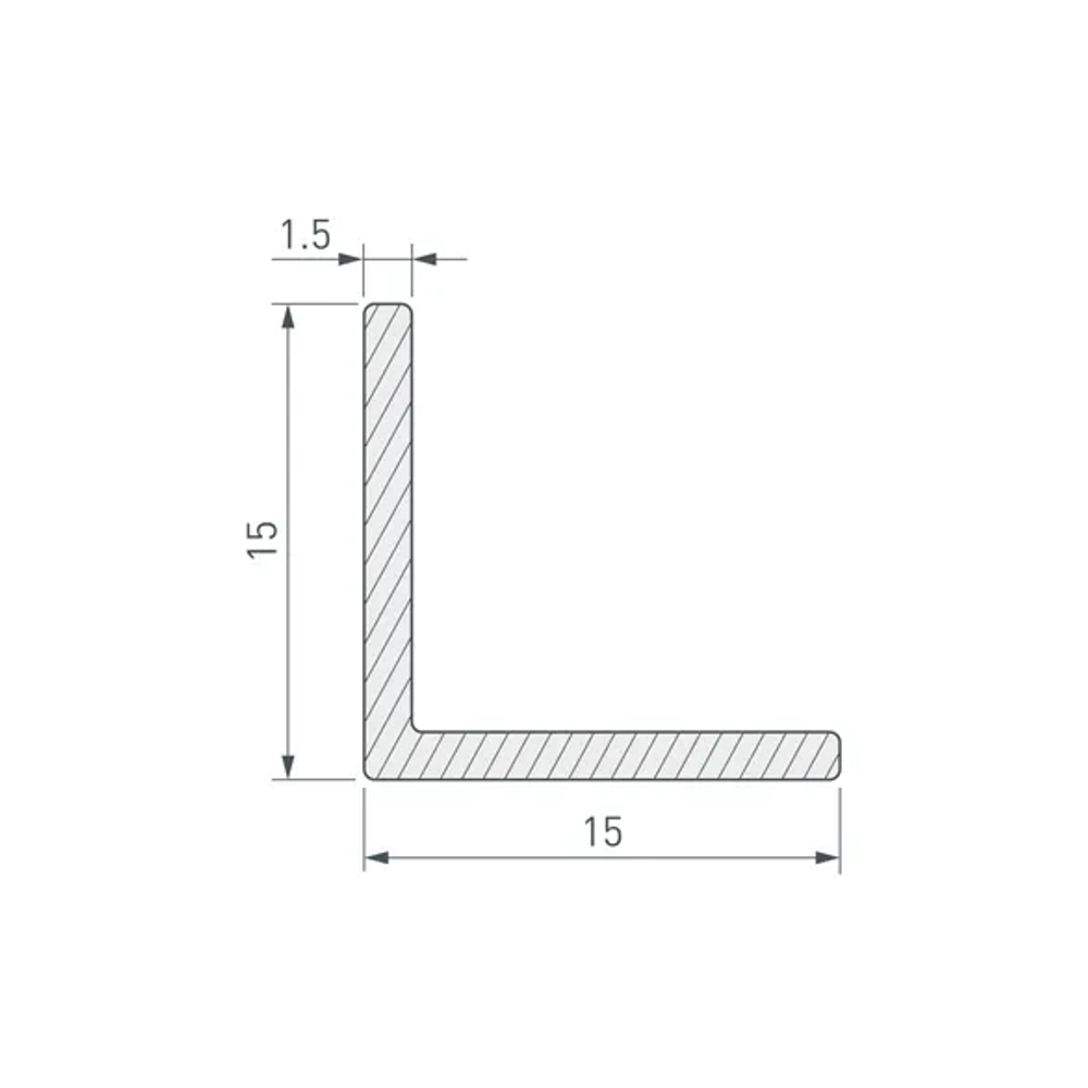 Уголок ARH-W15x15x1,5-3000 WHITE (Arlight, Алюминий) 063522