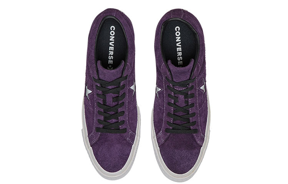 Converse One Star comfortable, versatile, wear-resistant, non-slip, lightweight, low-top canvas shoes for men and women with the same style of white and purple