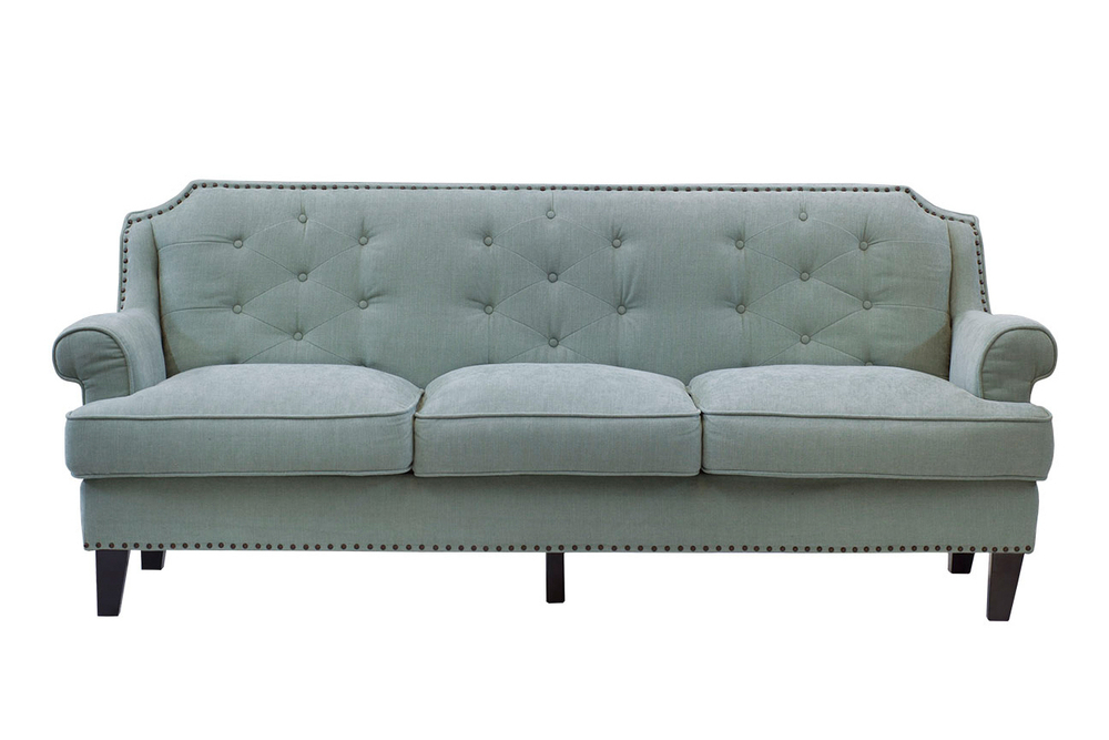 Диван ZW-432 трехместный рогожка бирюзовая цвет 20, 218*89*90см Garda Decor