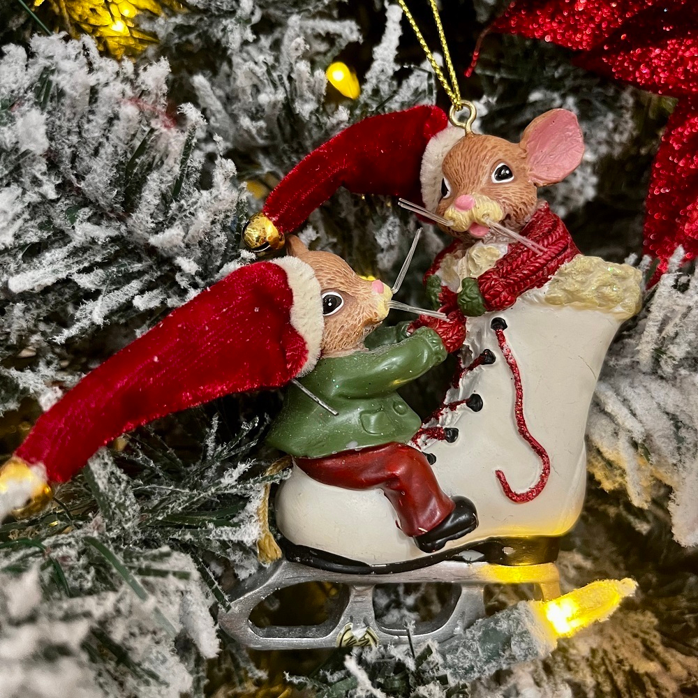 Мышки в коньке, ёлочное украшение [Арт. T0550]