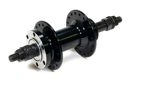 Втулка задняя, стальная, под диск, под трещотку, на гайках, 36 отверстий, ось 3/8''х135x175мм, черная