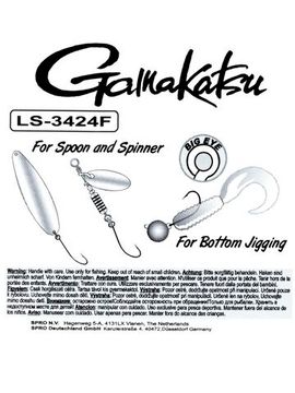 Крючки Gamakatsu LS-3424F NEW LABEL HOOKS BLACK разм. 1/0 5шт.