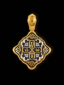 Хризма. Нательная икона серебряная с позолотой.