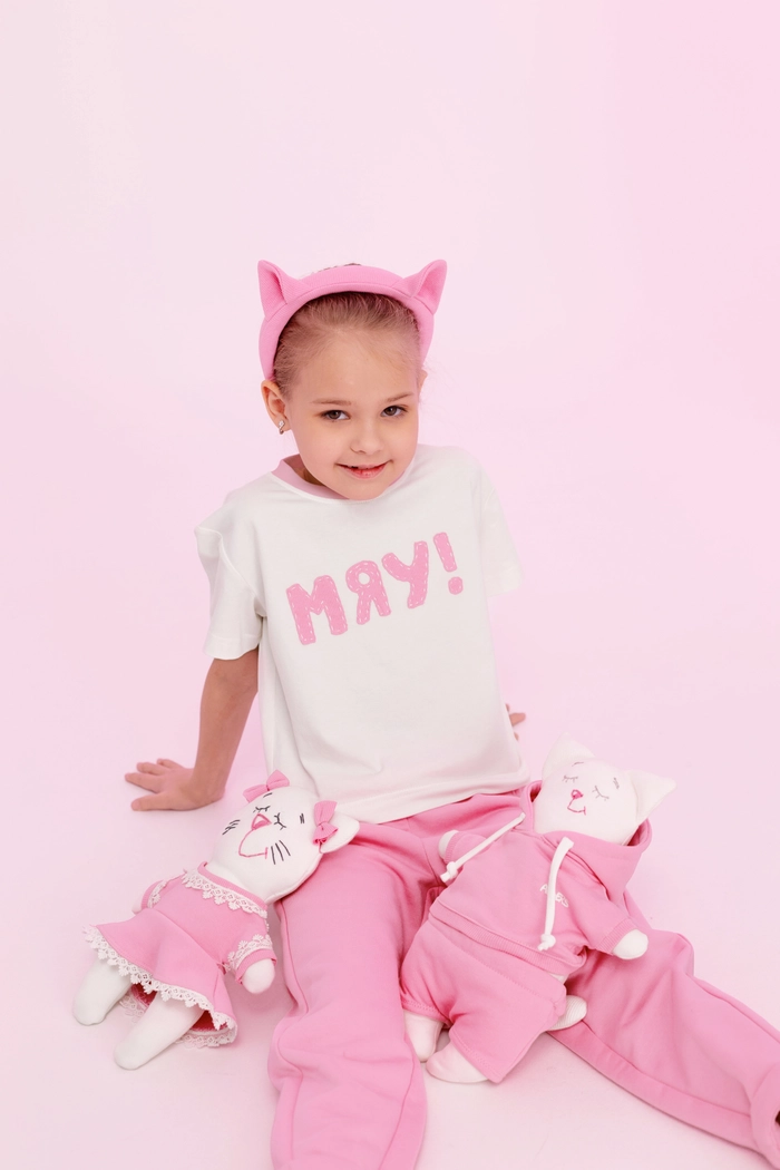 ФУТБОЛКА ДЕТСКАЯ РЕНТИ С ПРИНТОМ МЯУ