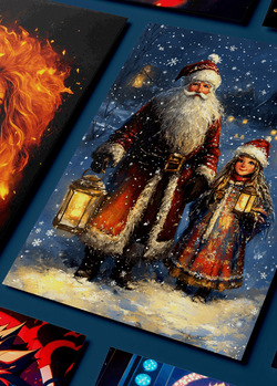 Картина на стену на металле от MetallSubArt "Новогодняя открытка"